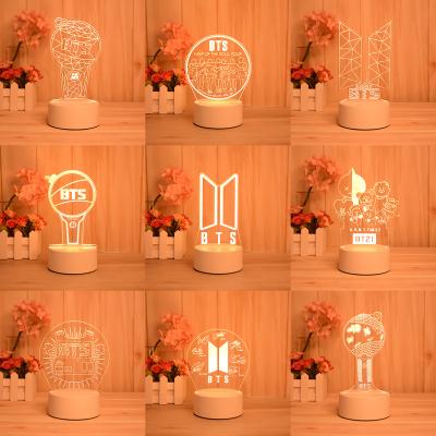 China Modern Creative Anime Lamparas 3D Illusion LED Base Christmas Acrylic Lamp Kid's Room Decor Night Light for sale