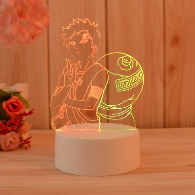 China Modern Two Parts 3D Color LED Creative Flashing Acrylic Night Light for sale