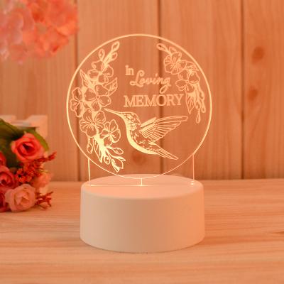 China Modern Night Light Anime 3D Illusion Lamp Two Colors LED Creative Night Light With Button Switch for sale