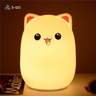 China Factory Price 7 Colors Silicone Nursery Night Flashing Animal Lamp Baby Bedside Led Night Lights Wholesale For Kids for sale