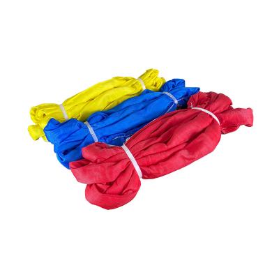 China Heavy Duty 100% Polyester Polyester Belt Used In Lifting High Quality Round Slings for sale