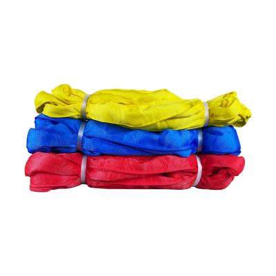 China 100% Polyester Heavy duty polyester belt used in lifting round slings high quality for sale