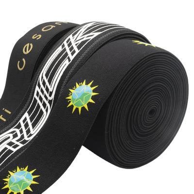 China Silicone Elastic Customizable Elastic Band Ribbon Printed Elastic Braided Belt for sale