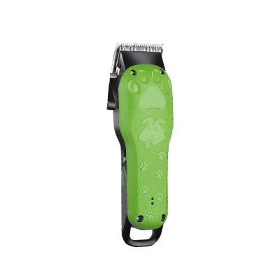 China Kemei Km-Cw10 USB Cartoon Green Pet Clipper Viable Refill Electric Pet Grooming Dog Clipper for sale