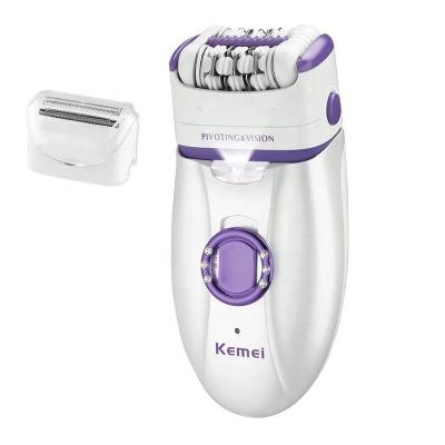 China Kemei KM-2668 Car Epilater 2 in 1 Madame Body Scraping Shaver Lady Hair Shaver Female Hair Remover for sale