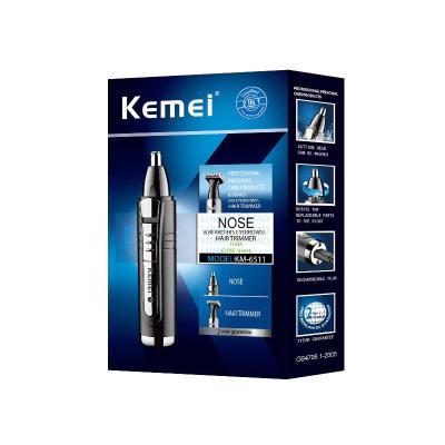 China Car Kemei KM-6511 New 2 in 1 High Quality Nose Hair Trimmer Removable Male Nose Trimmer for sale