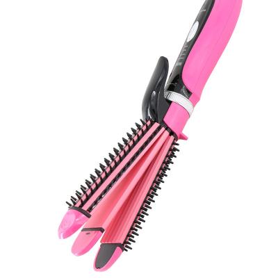 China Household Kemei KM-1789 3 in 1 Big Wet & Dry Styling Ceramic Electric Hair Wave Design Electric Curler Hair Straightener for sale