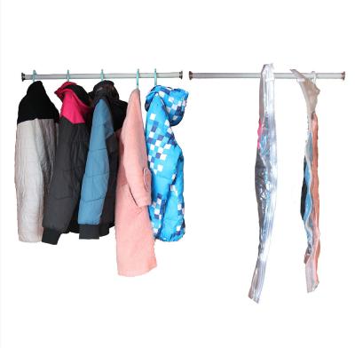 China Sustainable Hanging Vacuum Space Saver Bags For Clothes Airtight Seal Storage Bag Clear Bags for sale