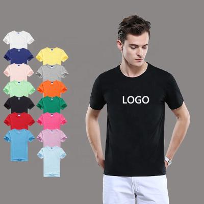 China Wholesale Anti-wrinkle plain white 100%ring turned pure cotton T-shirt crew neck loose cotton fabric soft plain singlet t-shirts for man for sale