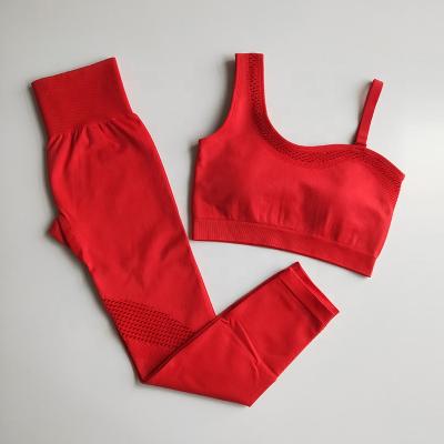 China Wholesale Fitness T-shirt Bra and Gaiters Set QUICK DRY Women Hollow Out Sport Wear for sale