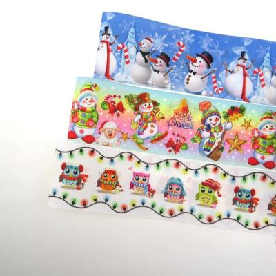 China Viable Wholesale 75mm Christmas Day Grosgrain Ribbon Custom 3 inch Printing Grosgrain Ribbon for sale