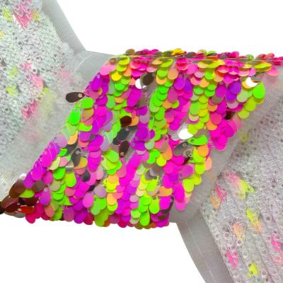 China Hair Accessories Baby Headband Free Shipping! ! Boca Ribbons 75MM Sunflower Seed Sequin Fabric Ribbon Running Rainbow 4 for choose from 28yards/lot for sale