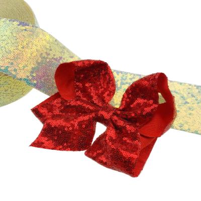 China Best Sequin Price Sequin Shiny Ribbon In Ribbons Candy Solid Color DIY Hair Bows Accessories Gifts Wrapping for sale