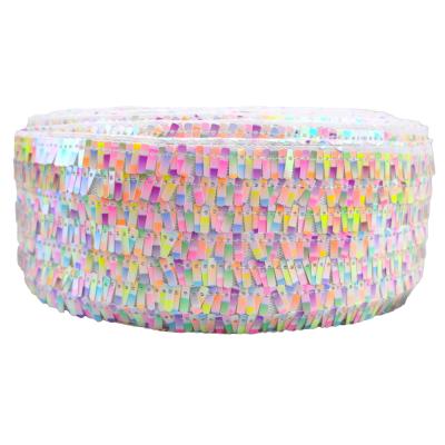 China 3 Inch 75mm Sustainable New Design Sequin With Fabric Ribbon For DIY Carfts for sale