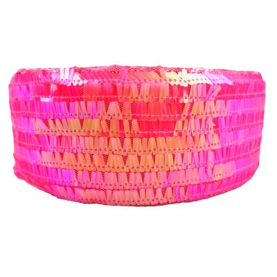 China 3 Inch 75mm Sustainable New Design Sequin With Fabric Ribbon For DIY Carfts for sale