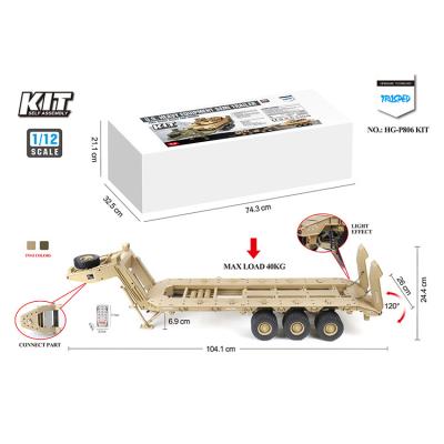 China RC Hobby HG-P806 KIT TRASPED 1/12 Heavy Equipment Semi Trailer DIY Kit For US M747 Military Truck RC Model For Sale for sale