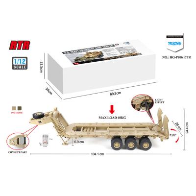 China 1:12 Hobby HG-P806 RTR TRASPED RC Semi Heavy Trailer RC Equipment Car Upgrade Parts for USA M747 rc truck for sale