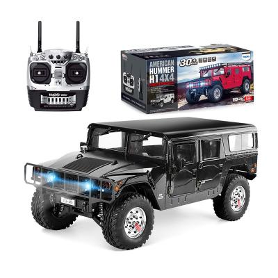 China RC Model Educational Toys For Kids HG-P415 PRO 1/10 2.4G 4WD Black American Civilian Hummer With Radio Control Sound And Light Car Toys for sale