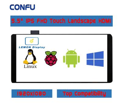 China CONFU LCD 5.5 Inch IPS FHD Touch Screen 1920X1080 Ladscape HDMI- LCD Display For PS4 Game Digital Camera Raspi Raspberry Pi 3 4 for sale