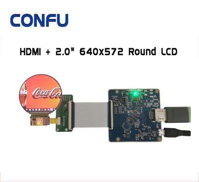 China CONFU HDMIi Driver Board 2.0 Inch 640x572 Round Round WS020ZVM IPS Lcd Display Screen For Raspberry Pi Zero 3 4 SBC China 2.1 Inch 640x572 for sale