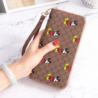 China New GG Mickey Cartoon Women Ladies Portable Candy Long PU Leather Wallet Cell Phone Bag Gift For Girls for sale