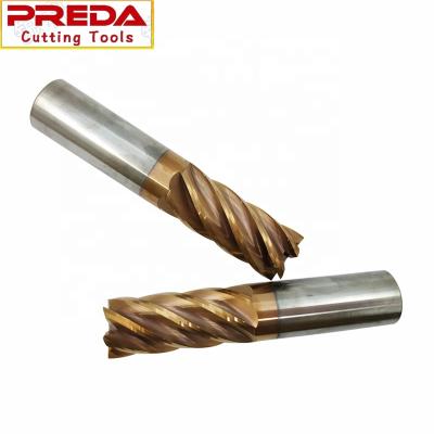 China Metal Work Tool Solid Carbide 6 Flutes HRC55 Tisin Coated 20mm Square Finish End Mills for sale