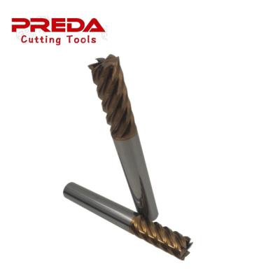 China Metal Work Tool Solid Carbide 6 Flutes HRC55 Tisin Coated Finish Square End Mills for sale