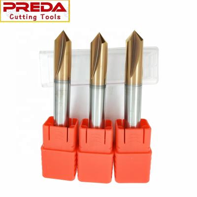 China CNC Process TISIN Solid Carbide Coated 10mm Double Ended Chamfer End Mills for sale