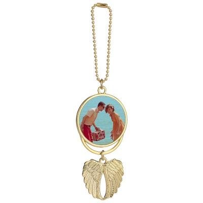 China Cute Angle Wings Gold and Silver Blank Sublimation Pendant Necklace for sale