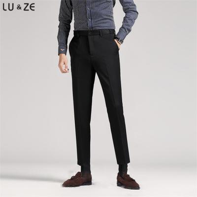 China Anti-wrinkle Wholesale High Quality Men High-end Suit Pants Waterproof Non-iron Business Leisure Straight Suit Pants Slim Casual Man's pants for sale