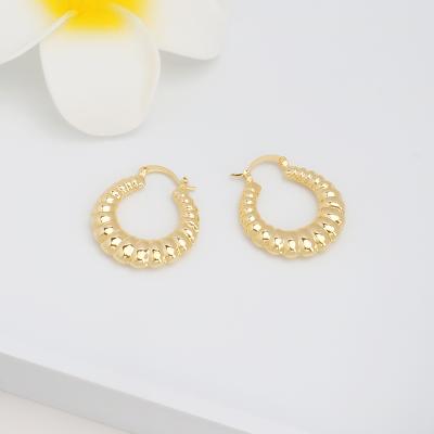 China JXX Environmental Friendly Round Twist Earrings For Ladies Girls 18K Gold Jewelry Hoop Earrings Wholesaler 2021 for sale