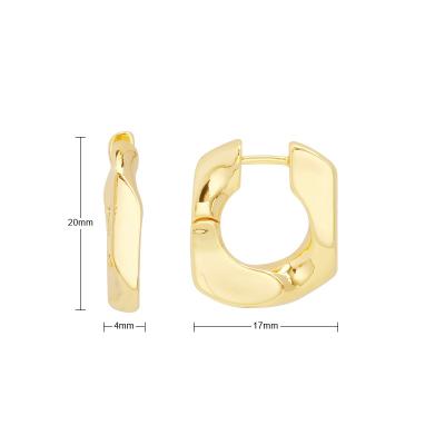 China JXX New Trendy Vintage 18k Gold Plated Earring Shiny Minimalist JXX Women's Huggie Circle Earrings Jewelry Wholesale for sale