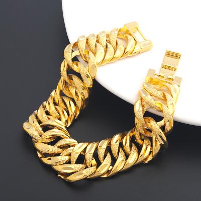 China FASHIONABLE Designs Gold Bangle Bracelet Jewelry 24K Luxury Gold Plated Bangle Gold Bracelet Men for sale