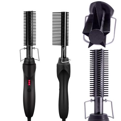 China Electric Heating Comb Hair Straightener Wet & Dry Dual Use Hot Pressing Straighten Comb Curling Iron for Gifts - 4 Black in 1 for sale