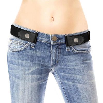 China PU/imitation leather no buckle stretch belt for women men 2 pack elastic invisible belt for jeans elastic waistband up to 72 inch for jeans pants for sale