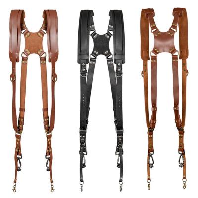 China Leather+ Leather Straps Custom Comfortable Camera Sling Brass Camera Neck Strap Camera Safe Fast Strap and Holster for sale