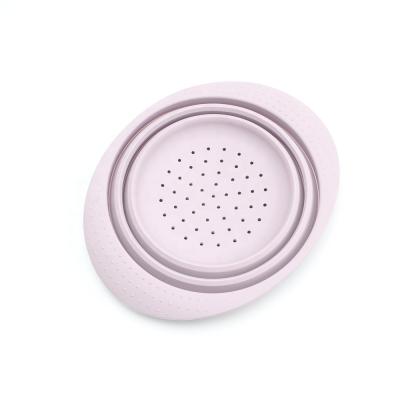 China Sustainable Folding Kitchen Silicone Filter Water Drain Basket for sale