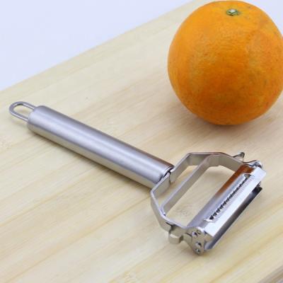 China Double Blade Sustainable Orange Stainless Steel Peeler for sale