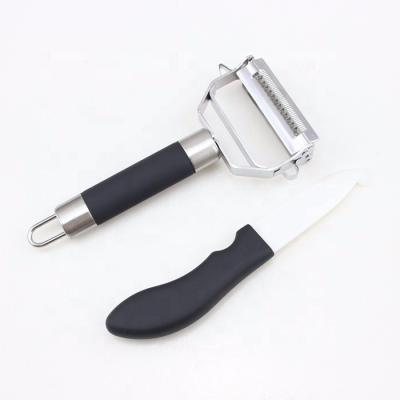 China Viable Ceramic Stainless Steel Peeler Knife Set Packed in EVA Tray for sale