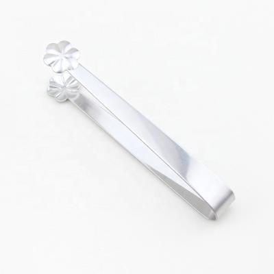 China Stainless Steel Flower Viable Design Mini Ice Tongs For Bar for sale