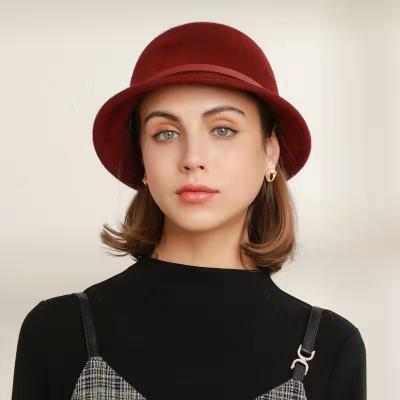 China Stylish And Popular Lady Fashion Wool Fedoras Style Girls Vintage Hats British Custom Picture Hat for sale