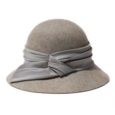 China Lady Fashion Wool Fedoras Elegant And Popular Picture Hat British Style Girls Vintage Hats Custom Made for sale