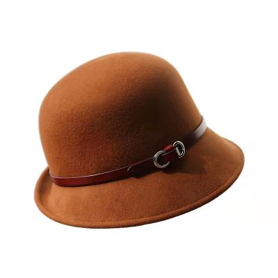 China Lady Fashion Wool Fedoras Elegant And Popular Fashion Hat British Style Girls Vintage Hats Custom Made for sale