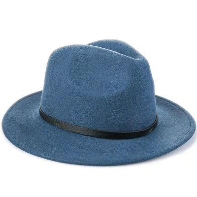 China Picture Mens Womens Wool Felt Thrower Custom Fitted Wide Brim Fedora Hats Wholesale for sale