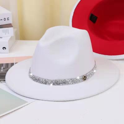 China Fedora Custom Hats felt Diamond Hat Men Wholesale from Germany 2021 accessories unisex men casual decorations for sale