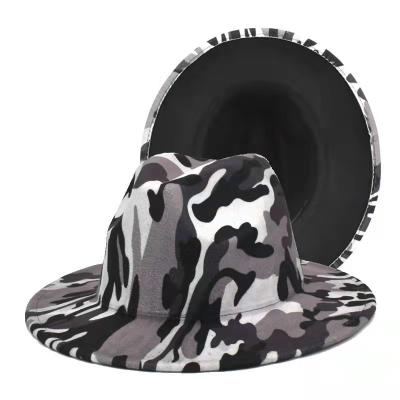 China New casual printed hats for men and women high fashion clothing cowboy jazz felt hat round panama felt hat for sale