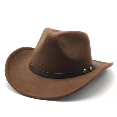 China Brown Hot Promotional Casual Straw Mens Custom Cowboy Hat With Adjustable String for sale