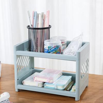 China Sustainable High Quality Home Bathroom Cosmetics Storage Rack Double-Layer Storage Rack for sale