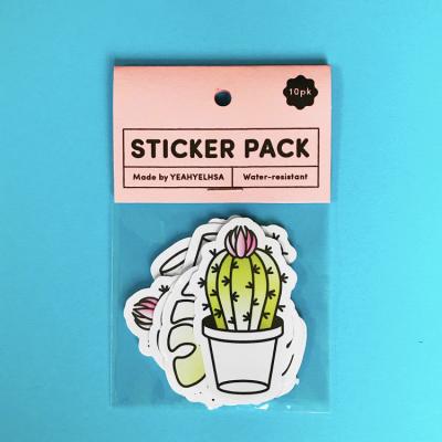 China Promotional Self Adhesive Sticker Pack Label Private Custom Stickers Cheap Sticker Pack for sale