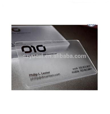 China Premium Quality Mirror Plastic Custom Durable Clear Plastic Business Cards for sale